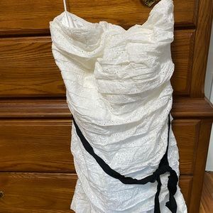 Express size 12 white dress with black sash